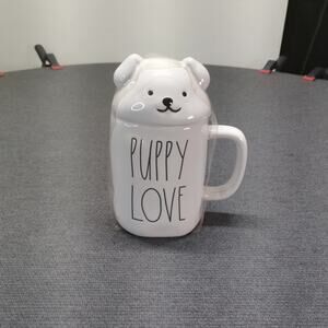 Rae Dunn Artisan Collection Puppy Love Puppy Mug with Character Topper